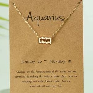 Creative Symbol Version Twelve Constellation Rhinestone Paper Card Necklace